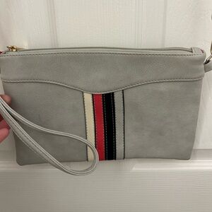 Grey with Stripes Shoulder Bag/Clutch